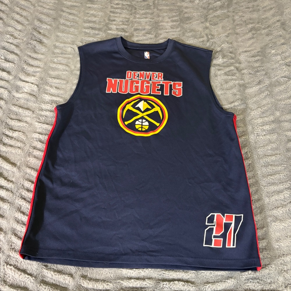 NBA Denver Nuggets Jamal Murray 27 Sleeveless Jersey Shirt Navy Blue Large